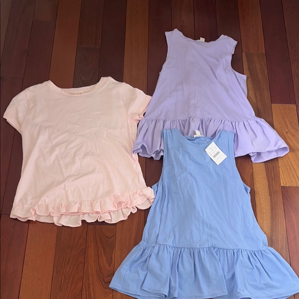 Set of Crewcuts Ruffle Hem Tops